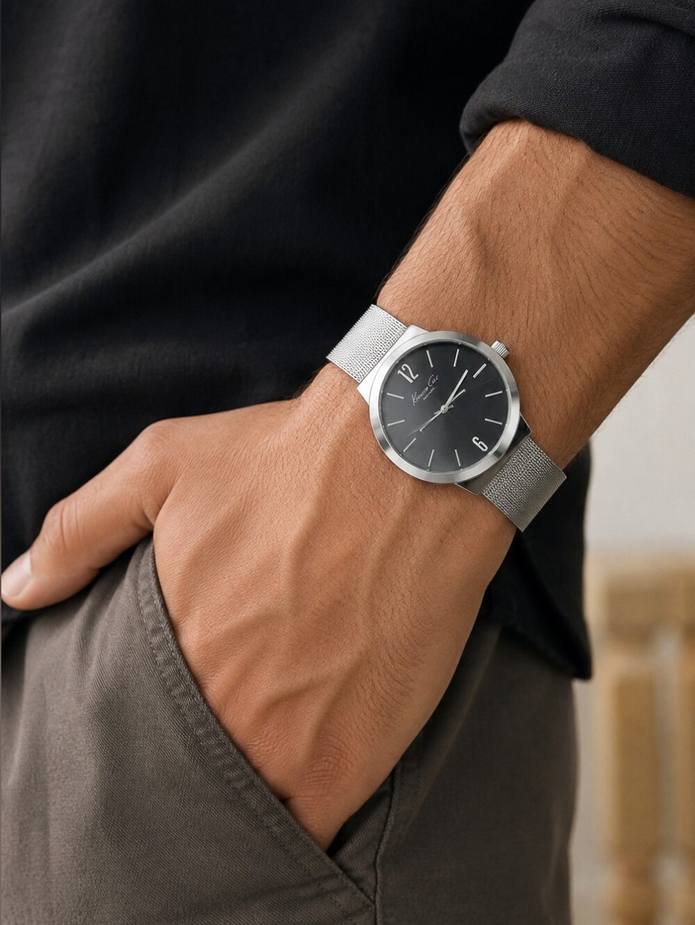 Kenneth Cole Reaction Men’s Silver Mesh Watch